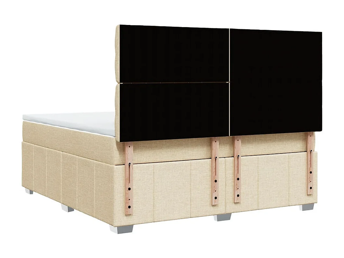 Sommier à lattes de lit avec matelas Crème 180x200 cm Tissu