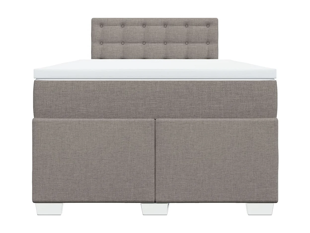 Sommier à lattes de lit avec matelas taupe 120x190 cm tissu
