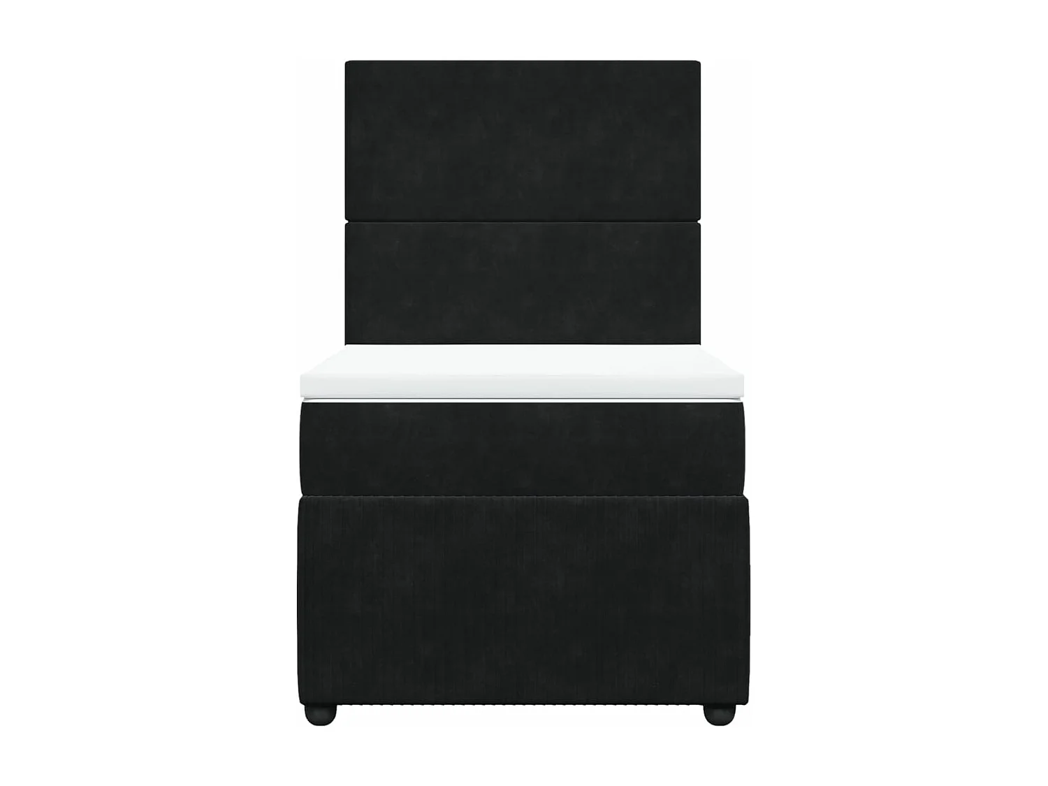 Sommier à lattes de lit avec matelas Noir 90x200 cm Velours