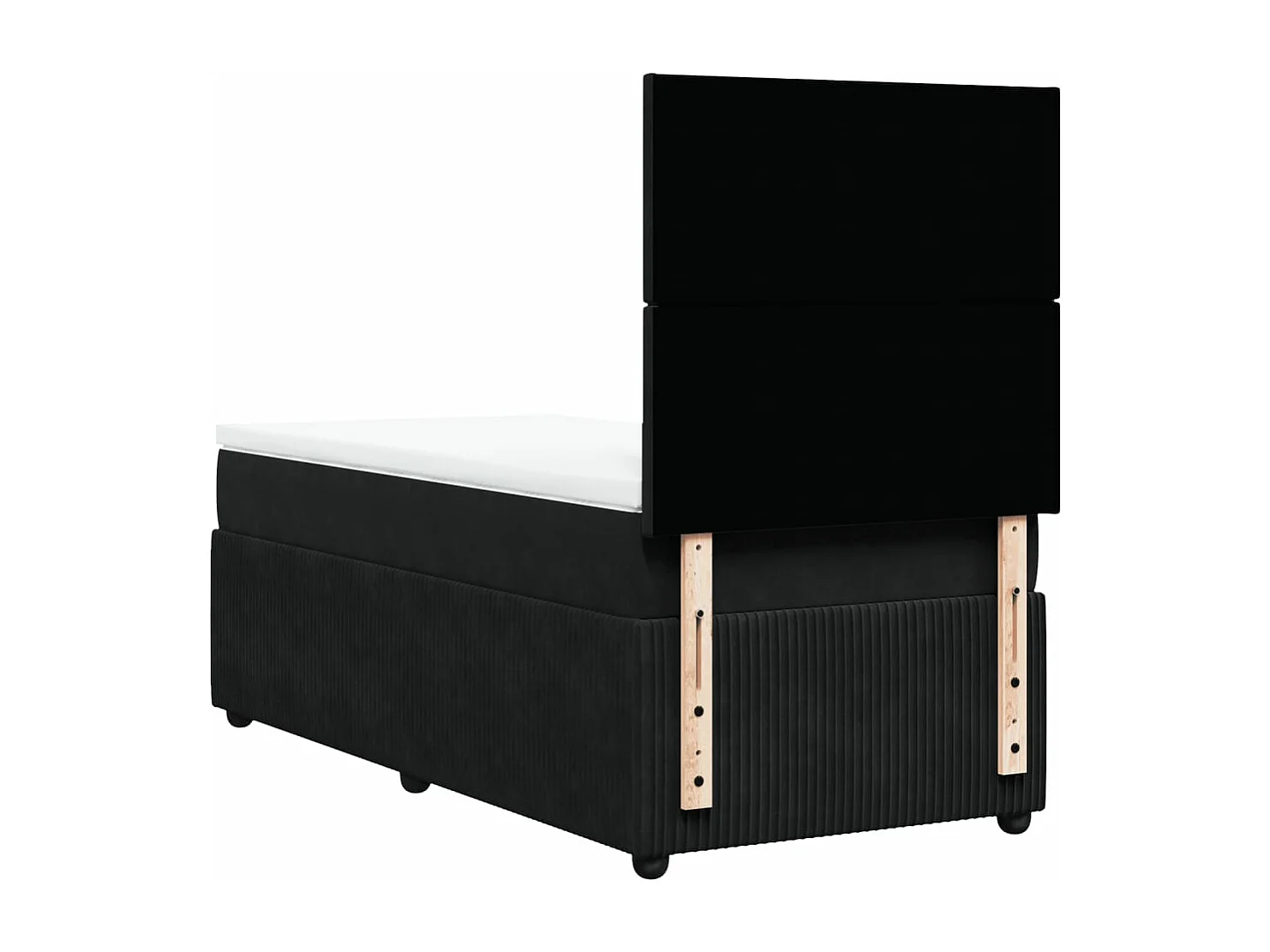 Sommier à lattes de lit avec matelas Noir 90x200 cm Velours