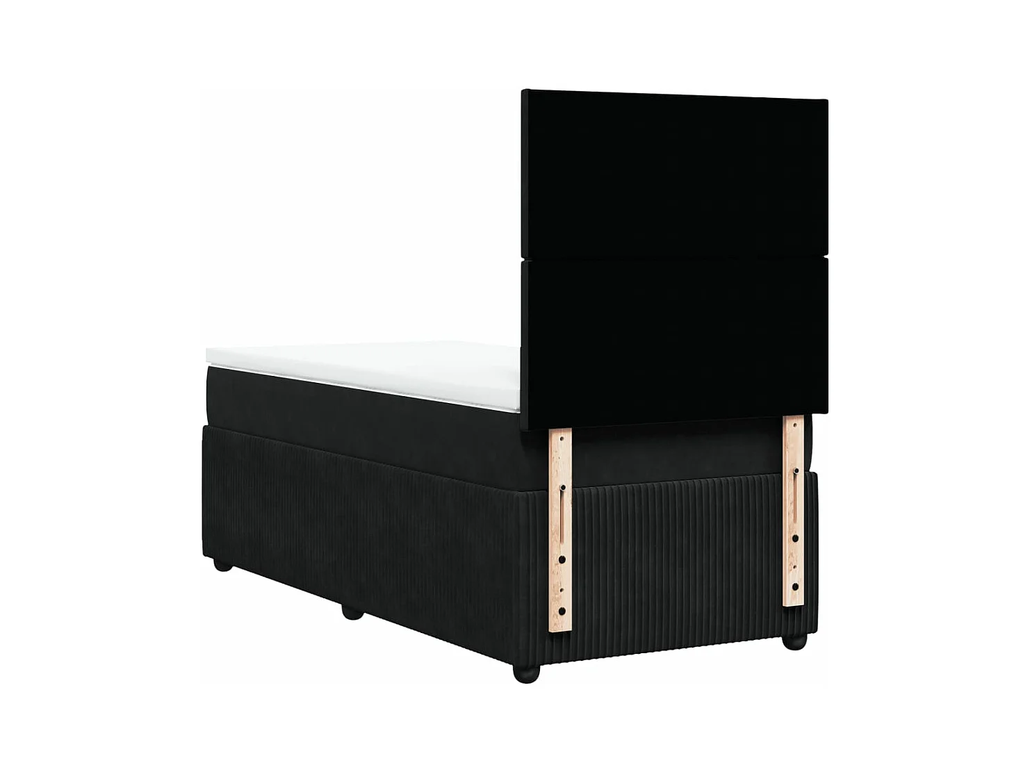 Sommier à lattes de lit avec matelas Noir 90x200 cm Velours