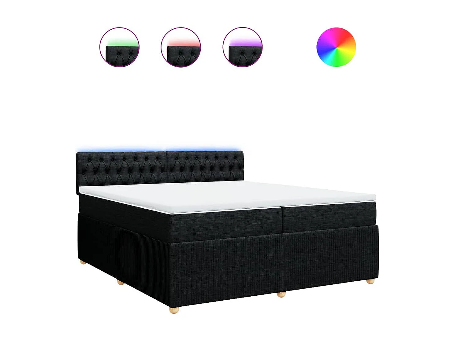 Boxspring met matras stof zwart 200x200 cm