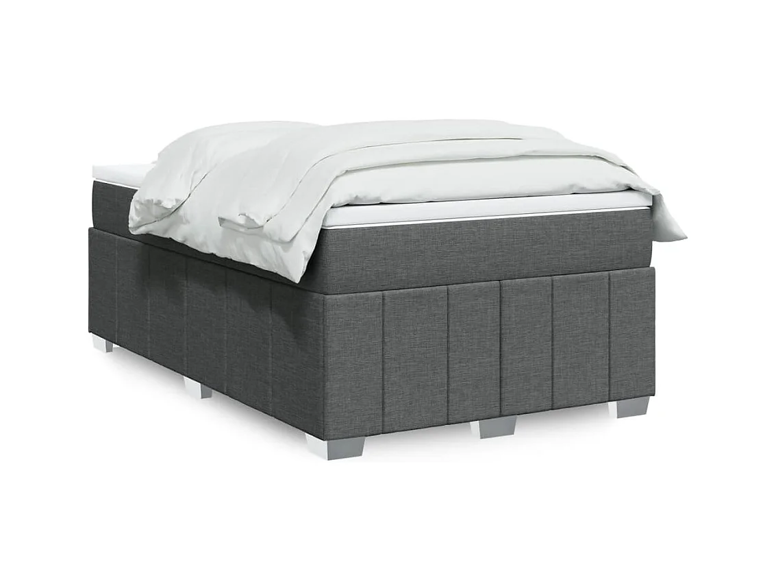 Sommier à lattes de lit avec matelas Gris foncé 120x200cm Tissu