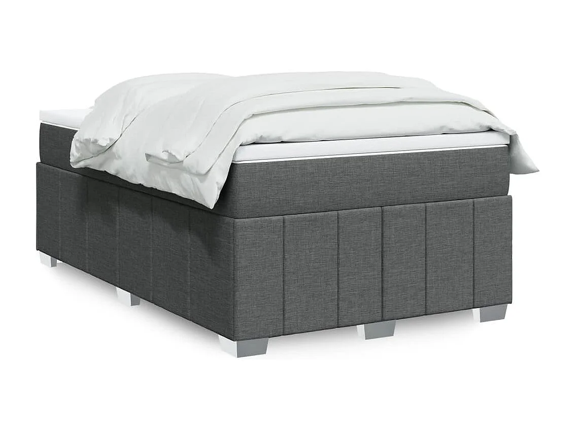 Sommier à lattes de lit avec matelas Gris foncé 120x200cm Tissu