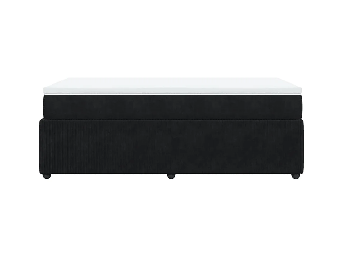 Sommier à lattes de lit avec matelas Noir 90x200 cm Velours