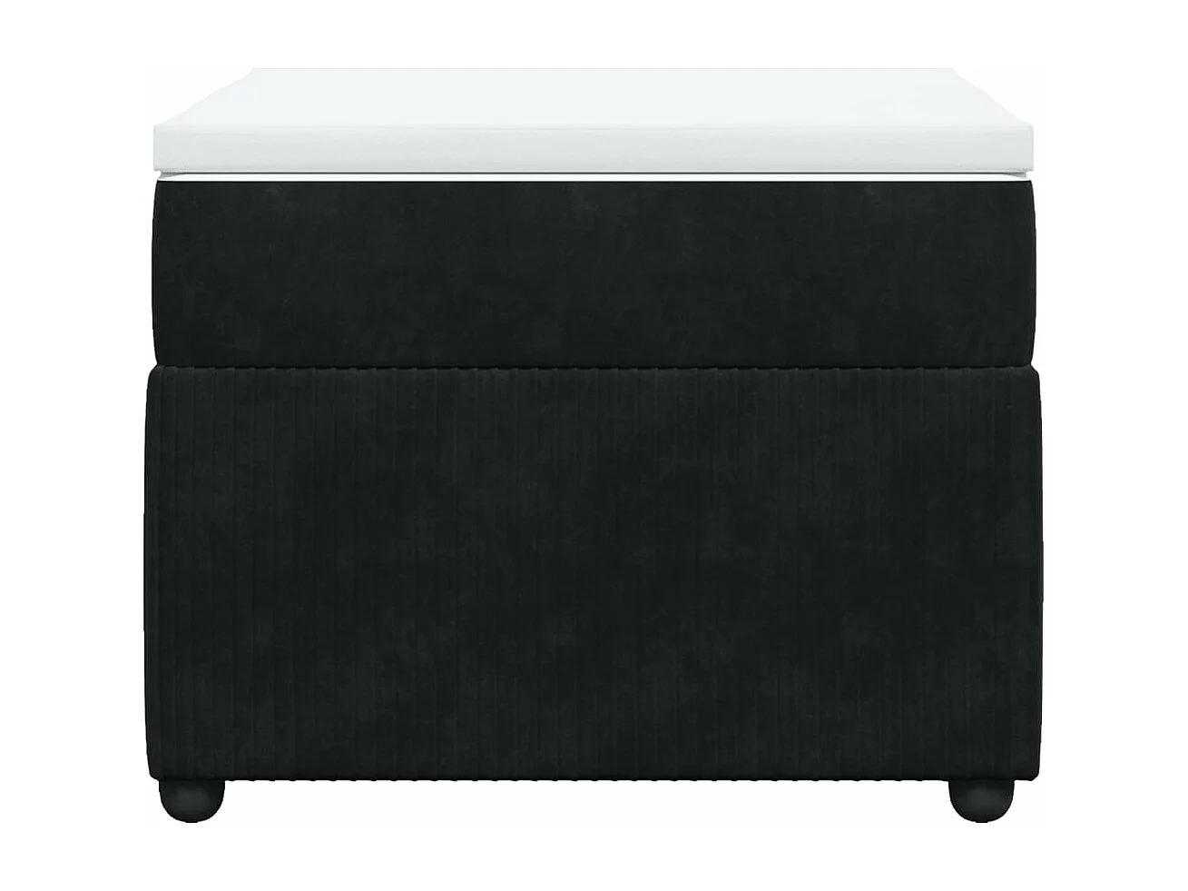 Cama box spring con colchón terciopelo negro 90x200 cm