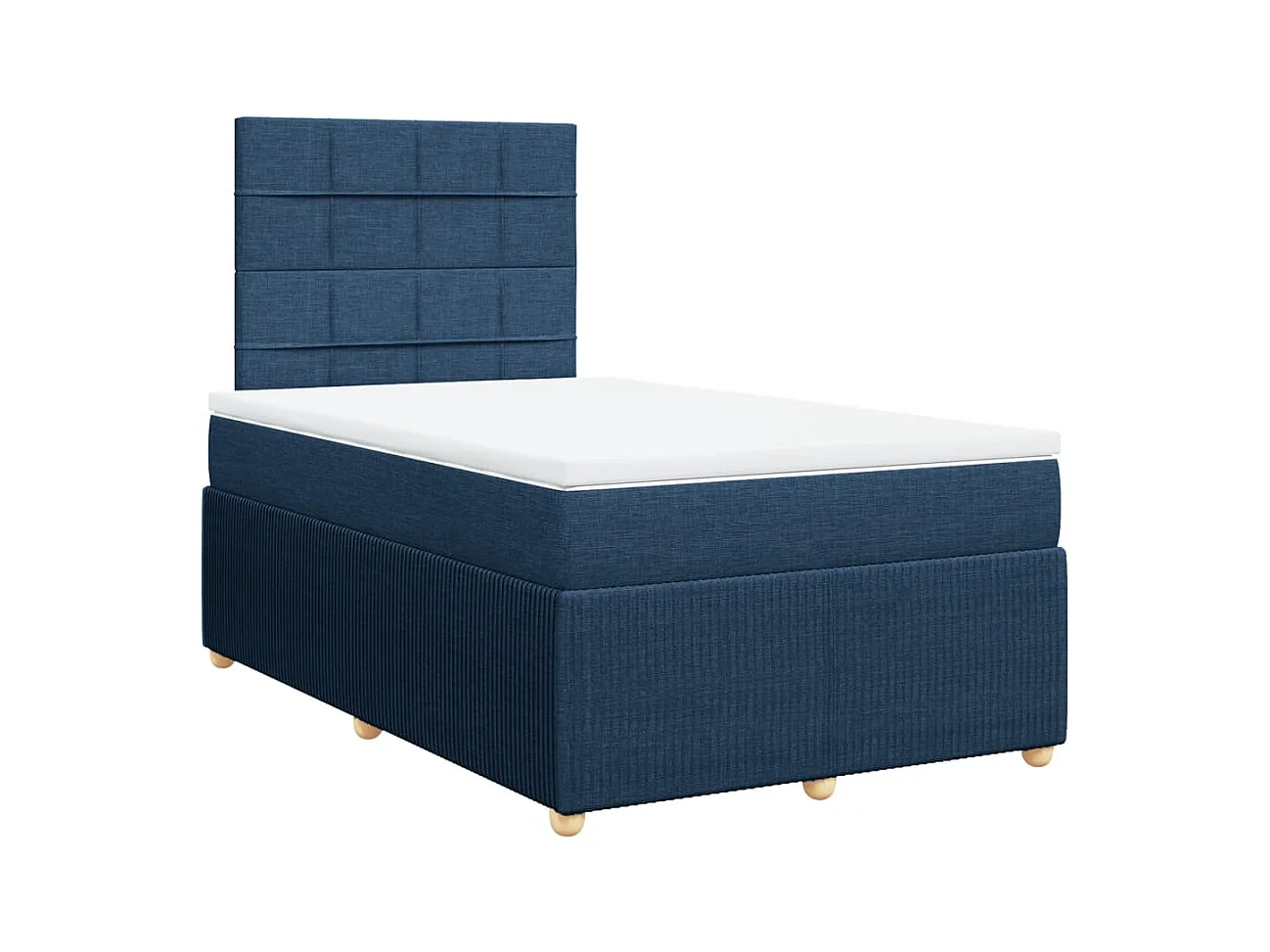 Sommier à lattes de lit avec matelas bleu 120x190 cm tissu