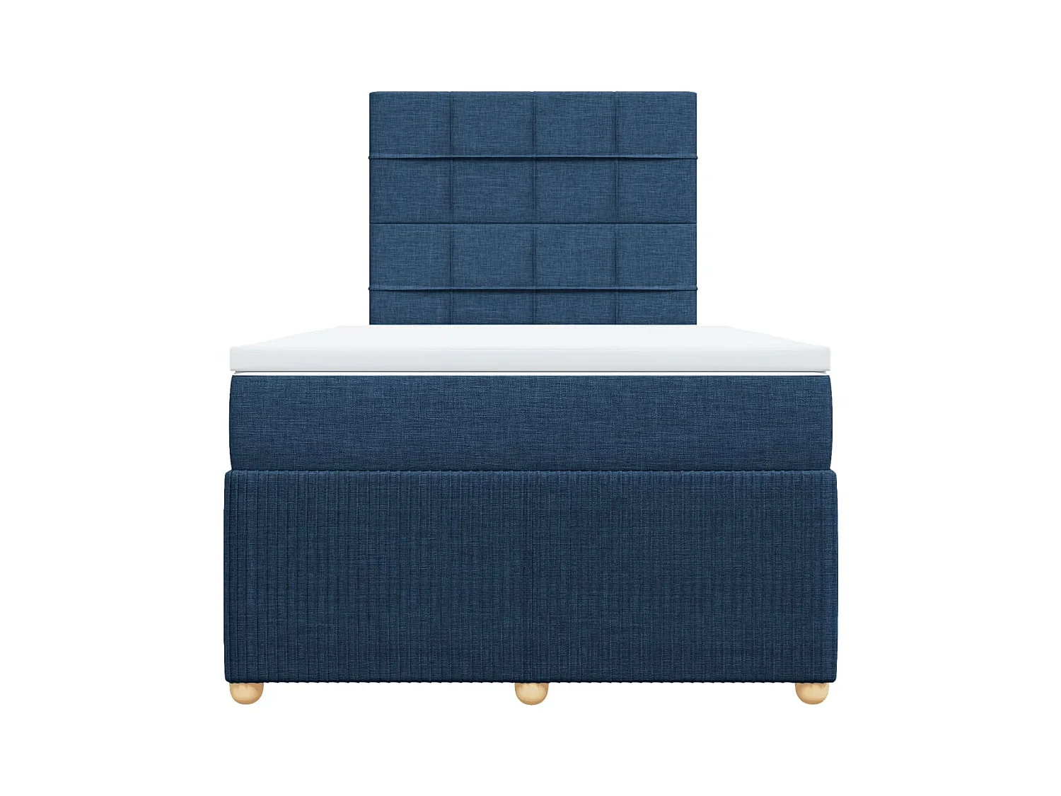 Sommier à lattes de lit avec matelas bleu 120x190 cm tissu