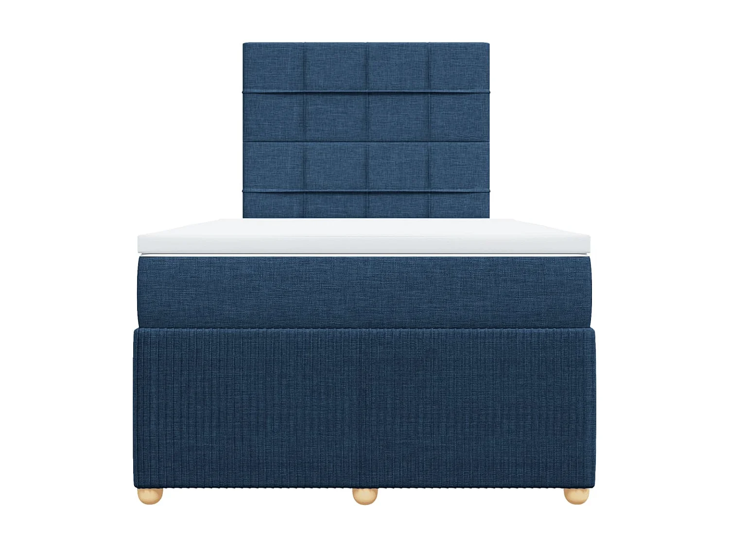 Cama box spring con colchón tela azul 120x190 cm