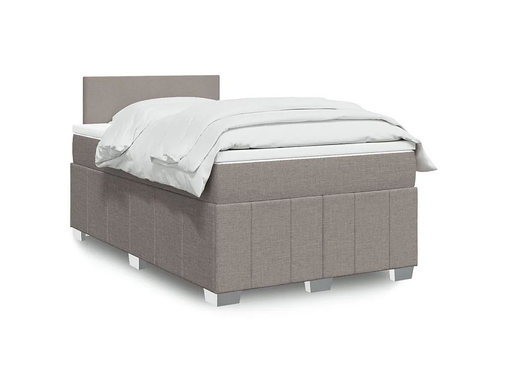 Boxspring met matras stof taupe 120x190 cm
