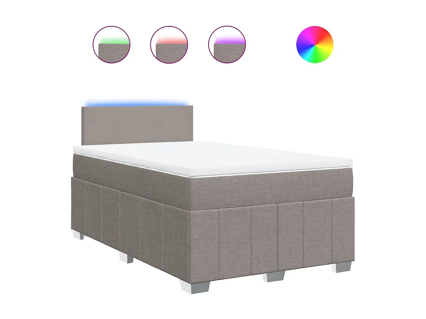 Boxspring met matras stof taupe 120x190 cm