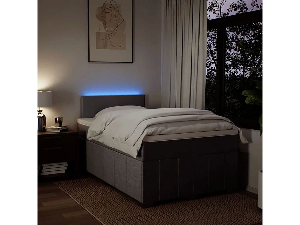 Boxspring met matras stof taupe 120x190 cm