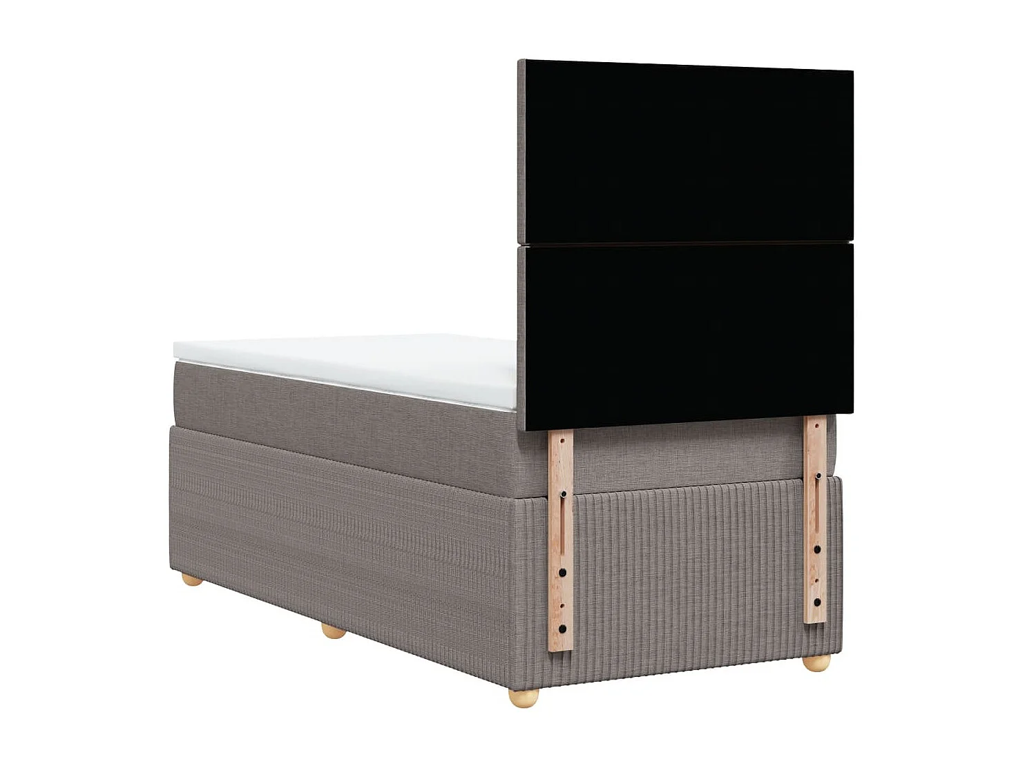 Boxspring met matras stof taupe 90x190 cm