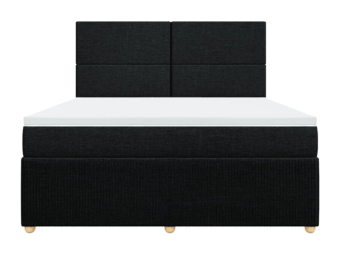 Sommier à lattes de lit avec matelas Noir 180x200 cm Tissu