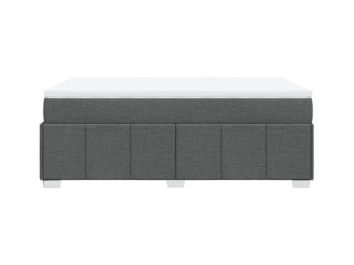 Sommier à lattes de lit avec matelas gris foncé 120x190cm tissu