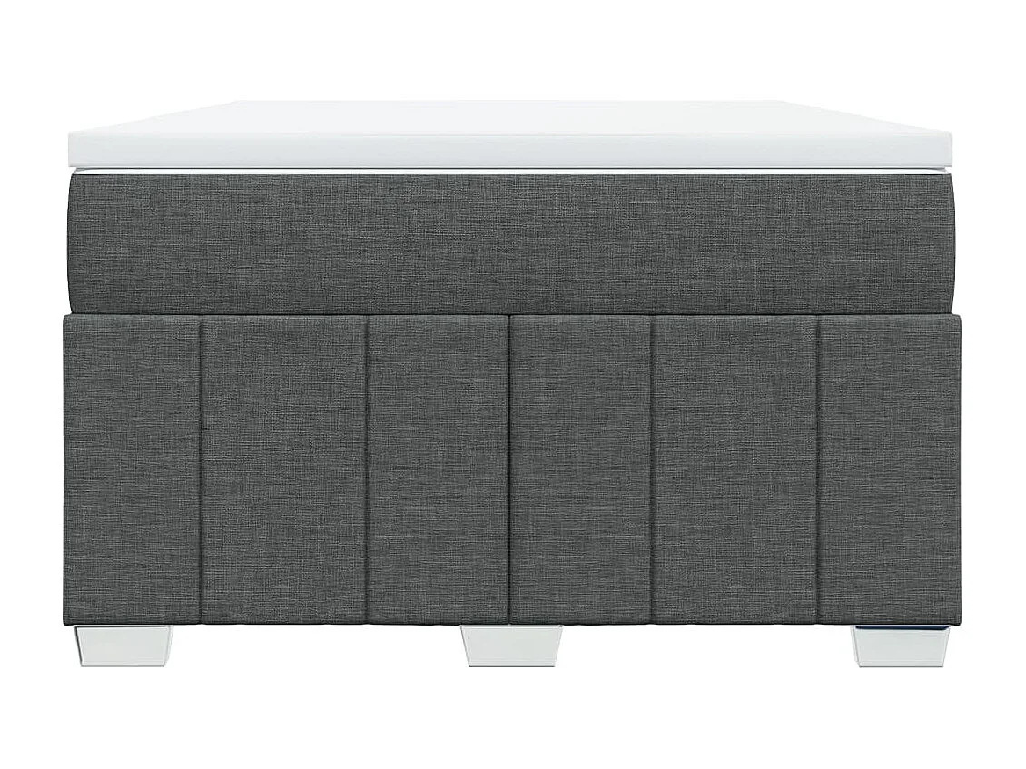 Sommier à lattes de lit avec matelas gris foncé 120x190cm tissu