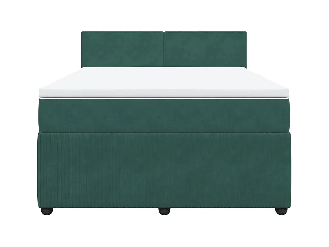Sommier à lattes de lit et matelas Vert foncé 160x200cm Velours
