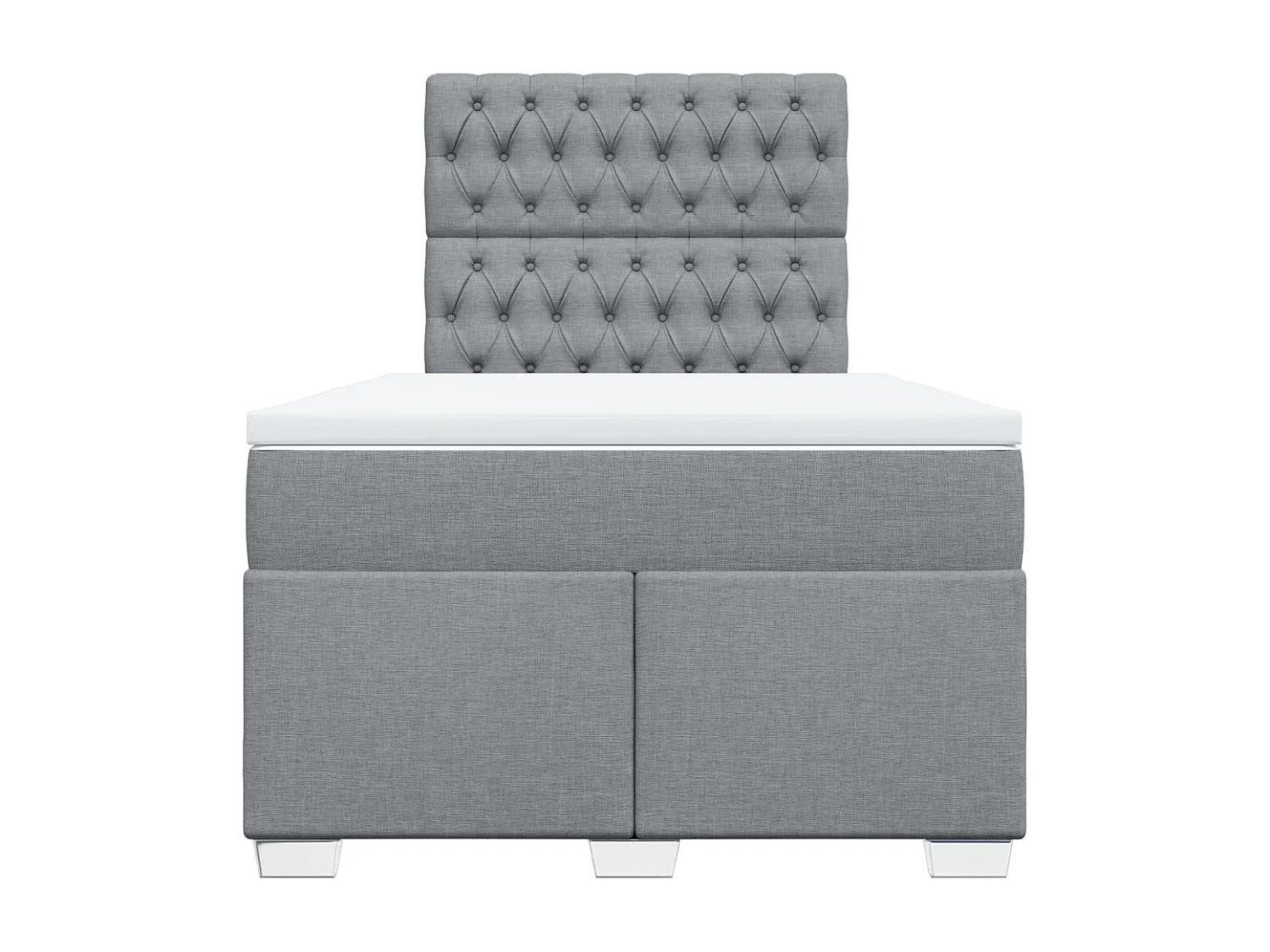 Cama box spring con colchón tela gris claro 120x190 cm
