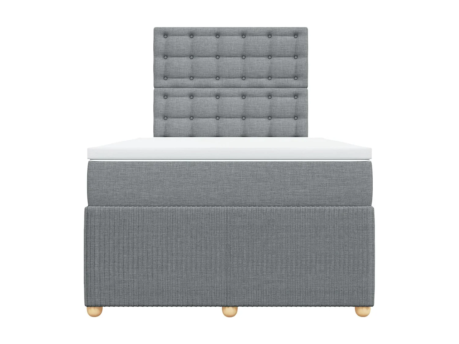 Sommier à lattes de lit avec matelas Gris clair 120x200cm Tissu