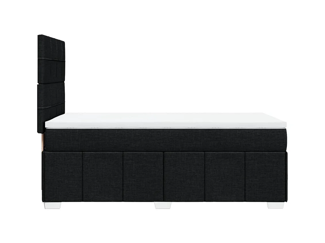 Cama com molas/colchão 80x200 cm tecido preto