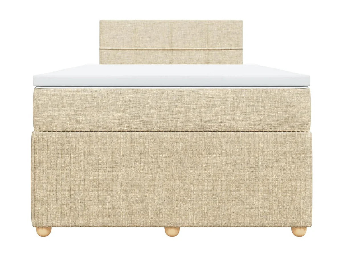 Sommier à lattes de lit avec matelas Crème 120x200 cm Tissu