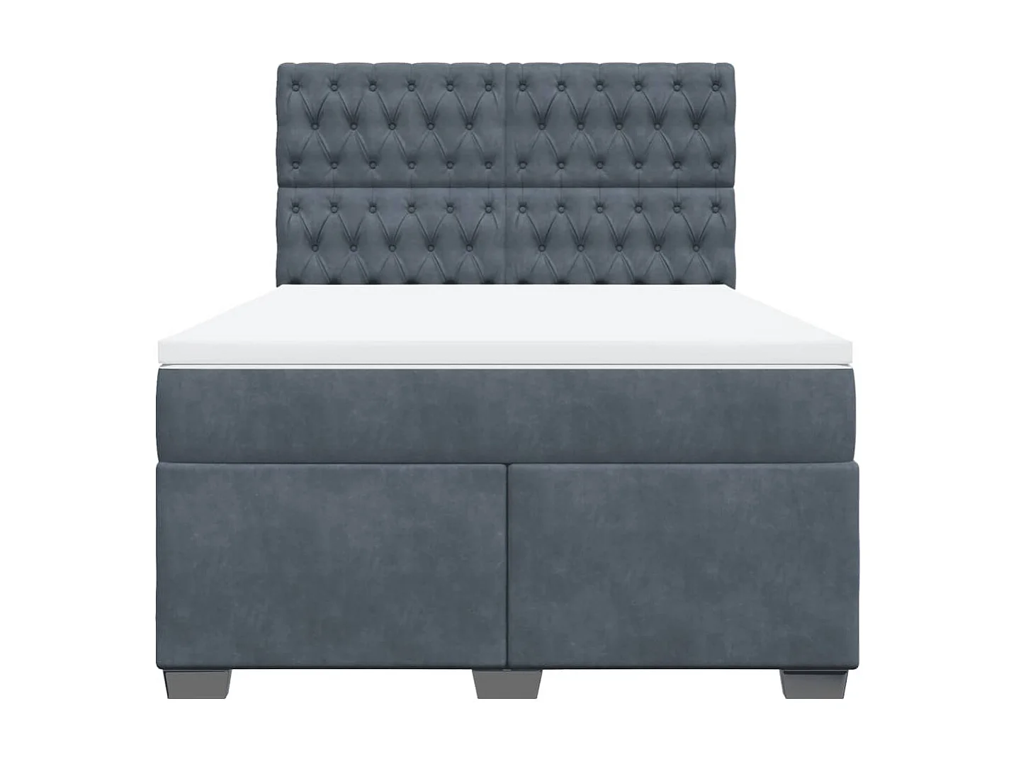 Sommier à lattes de lit et matelas Gris foncé 140x200cm Velours