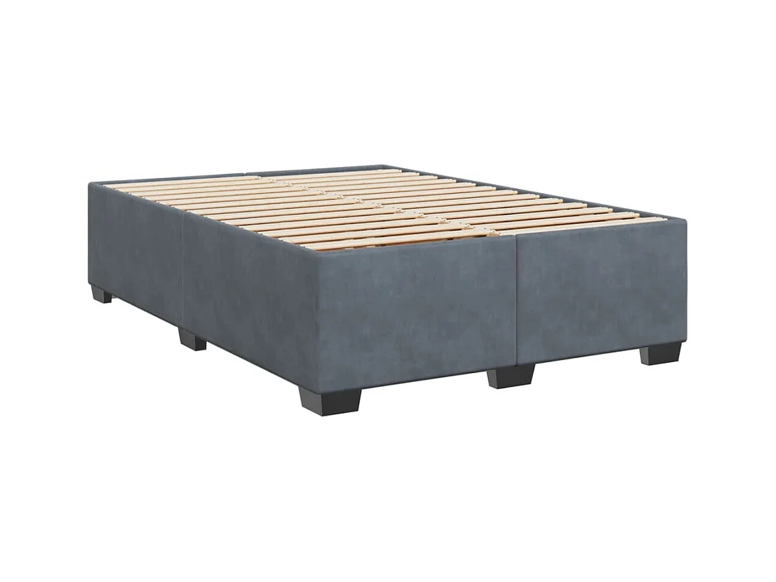 Sommier à lattes de lit et matelas Gris foncé 140x200cm Velours