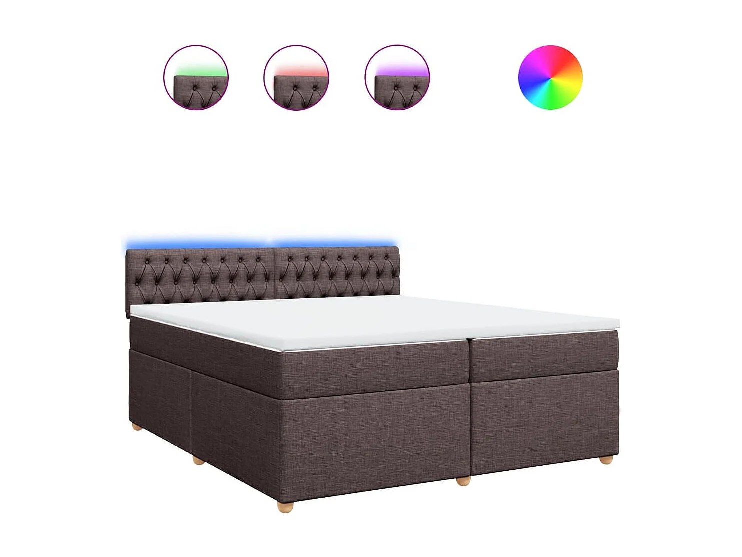 Sommier à lattes de lit avec matelas Marron foncé 200x200 cm