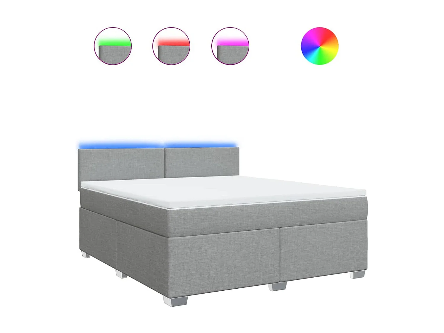 Sommier à lattes de lit avec matelas Gris clair 180x200cm Tissu