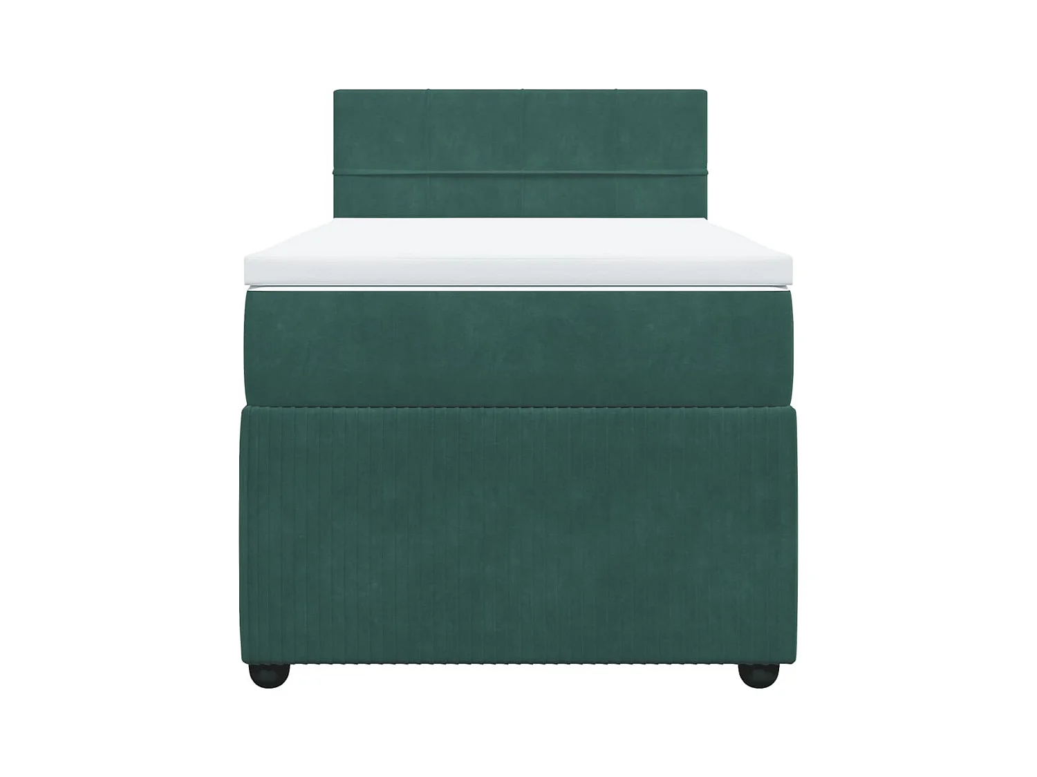 Cama com molas/colchão 80x200 cm veludo verde-escuro