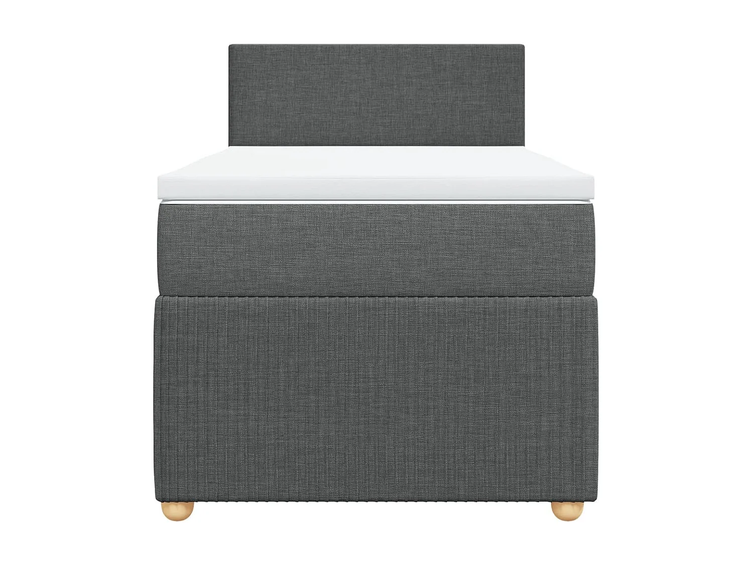 Sommier à lattes de lit avec matelas Gris foncé 90x200 cm Tissu