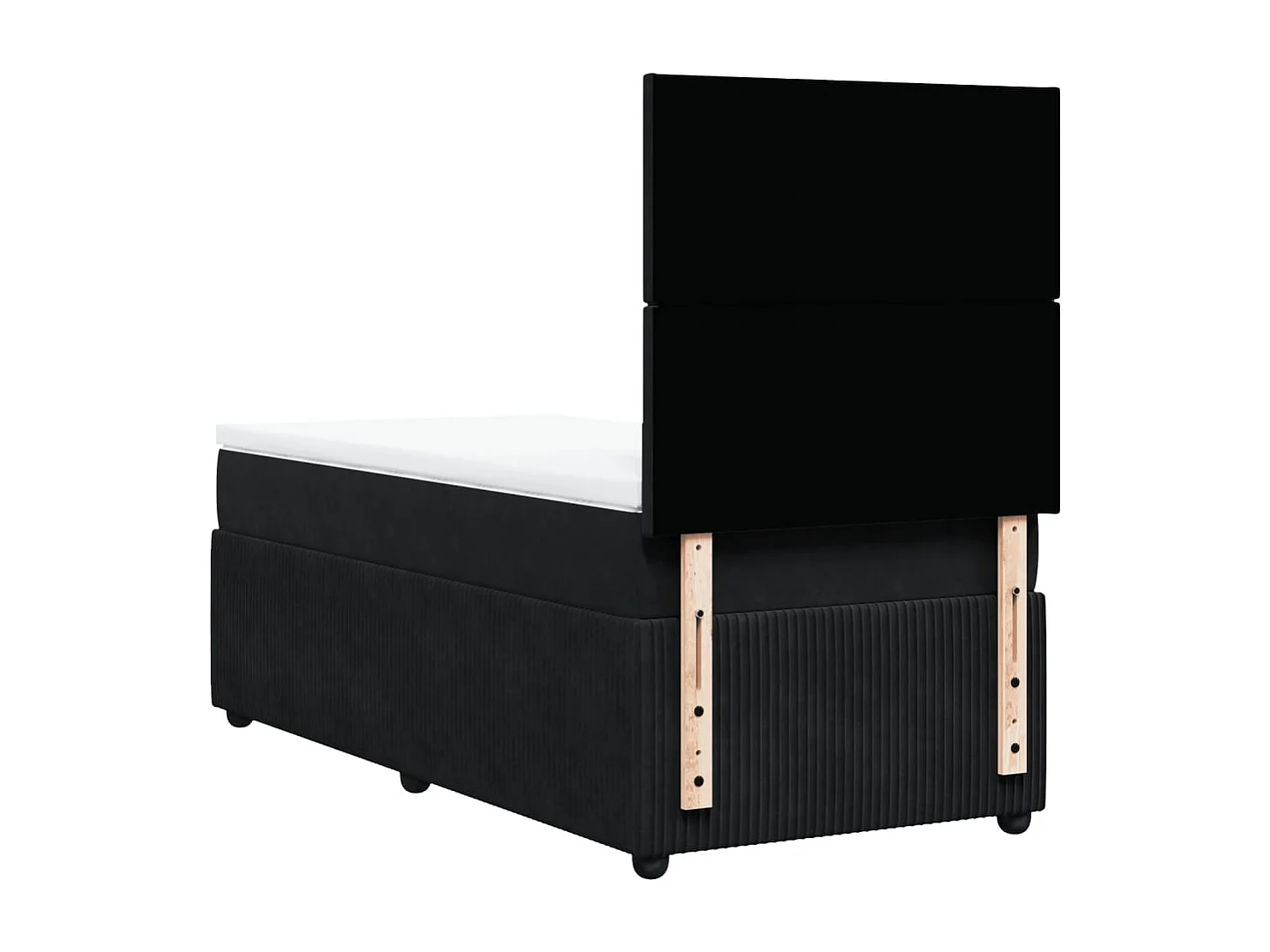 Cama com molas/colchão 90x200 cm veludo preto