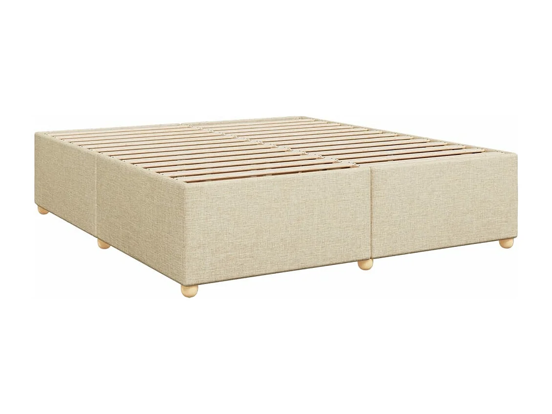 Sommier à lattes de lit avec matelas Crème 200x200 cm Tissu