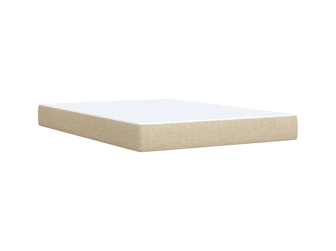 Sommier à lattes de lit avec matelas Crème 160x200 cm Tissu
