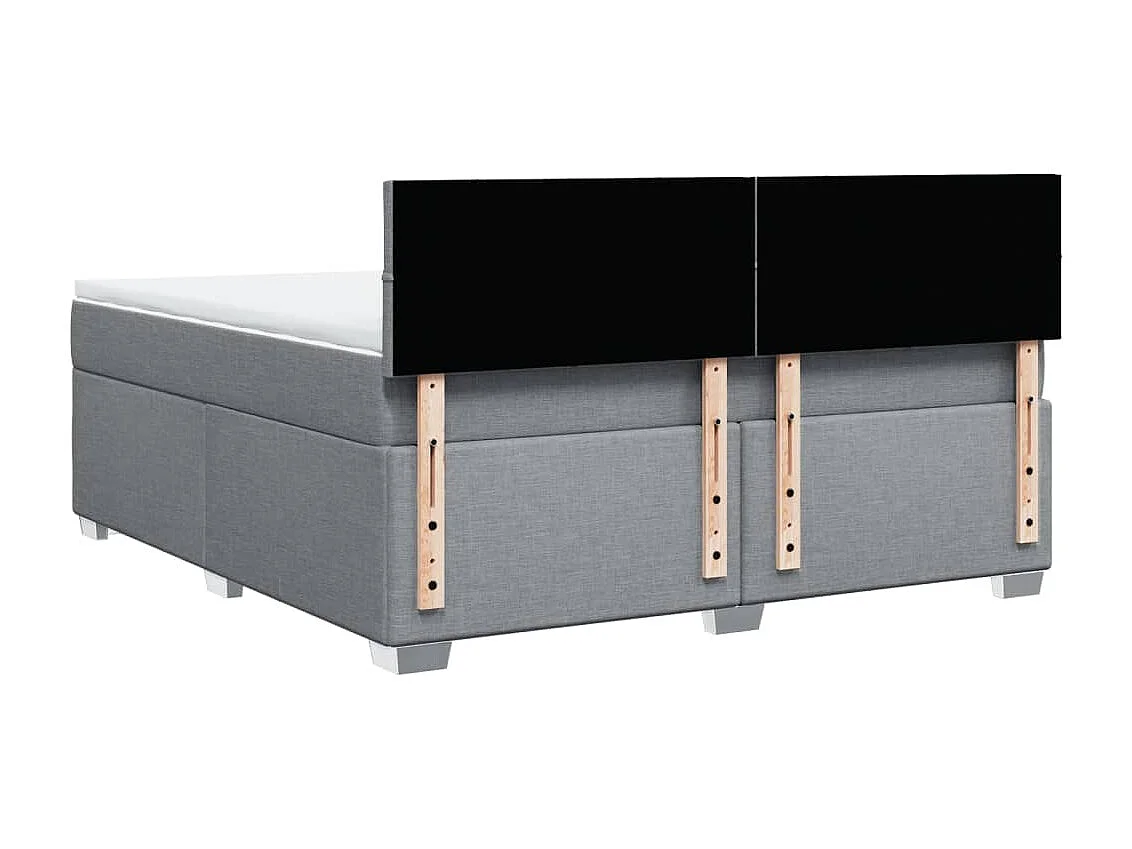 Boxspring met matras stof lichtgrijs 180x200 cm