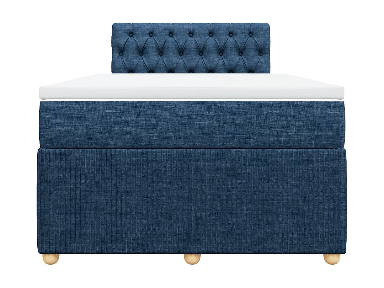 Sommier à lattes de lit avec matelas Bleu 120x200 cm Tissu