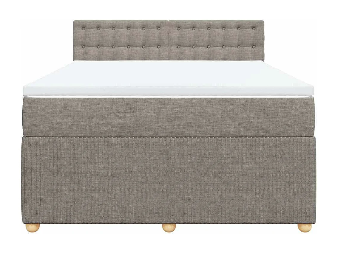 Sommier à lattes de lit avec matelas Taupe 160x200 cm Tissu