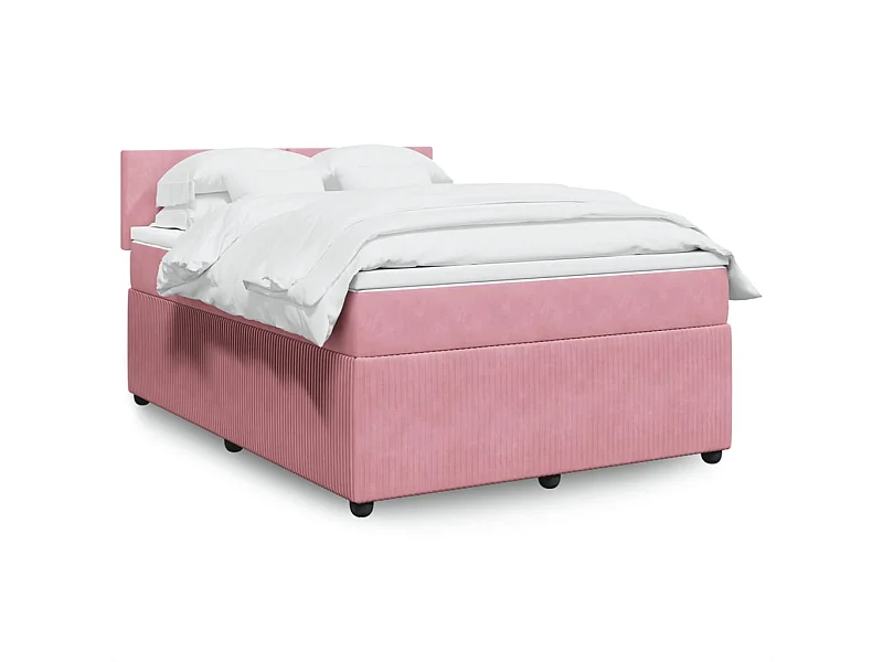 Sommier à lattes de lit avec matelas Rose 140x200 cm Velours