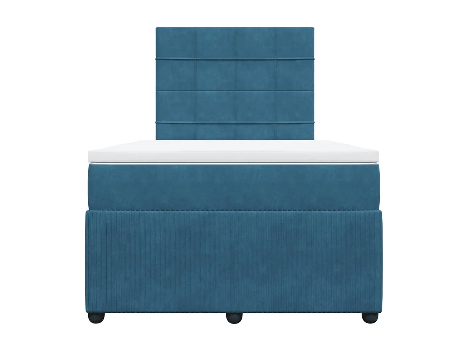 Sommier à lattes de lit et matelas Bleu foncé 120x200cm Velours