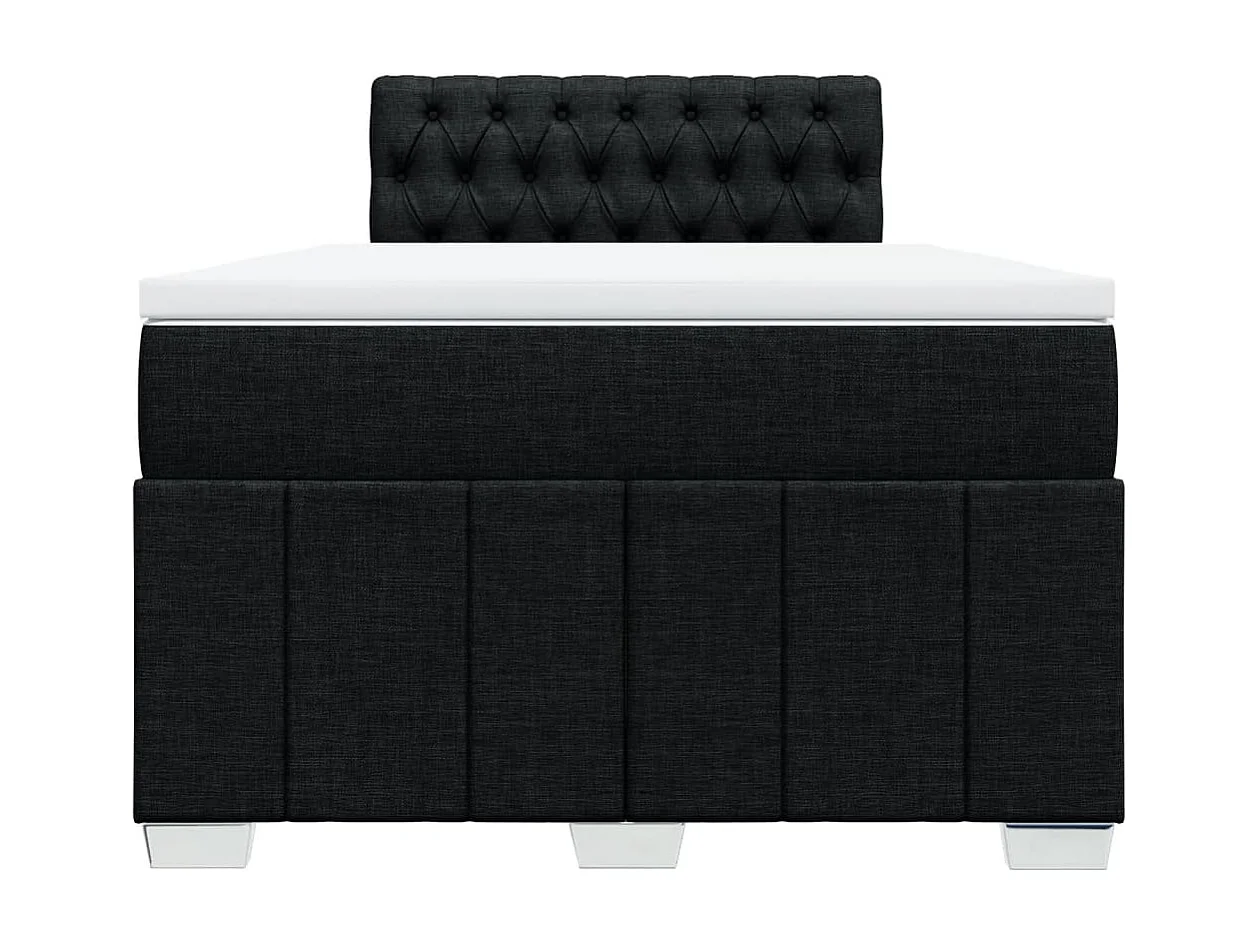 Sommier à lattes de lit avec matelas Noir 120x200 cm Tissu