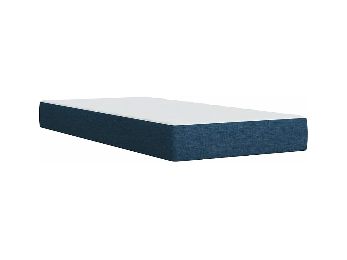 Sommier à lattes de lit avec matelas Bleu 90x190 cm Tissu