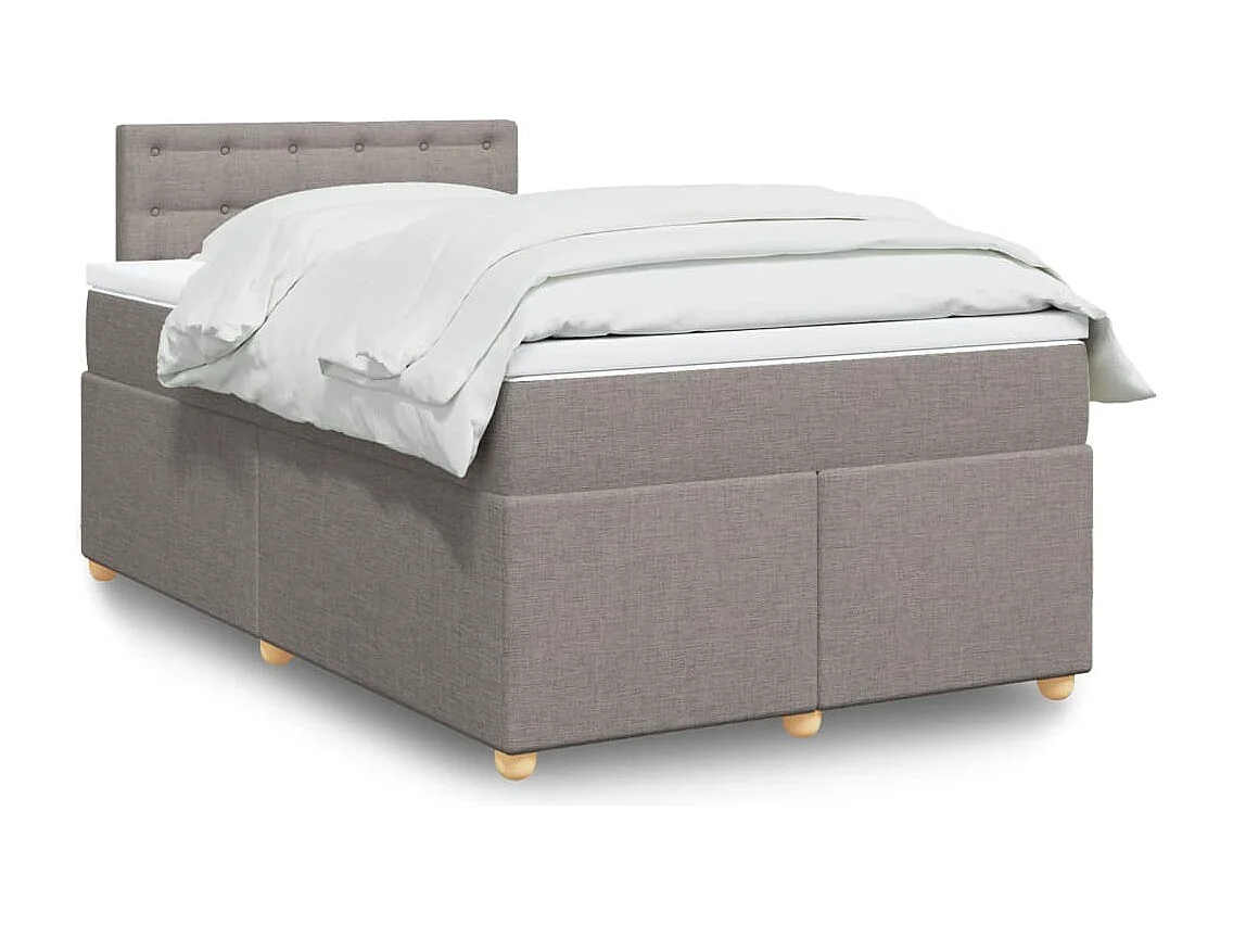 Sommier à lattes de lit avec matelas taupe 120x190 cm tissu