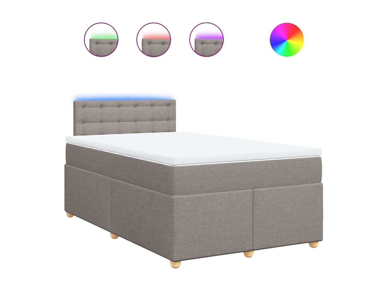 Sommier à lattes de lit avec matelas taupe 120x190 cm tissu