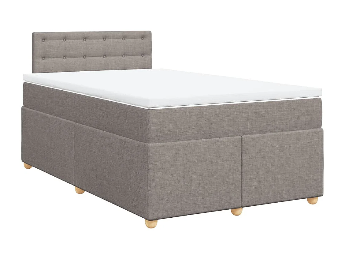 Sommier à lattes de lit avec matelas taupe 120x190 cm tissu