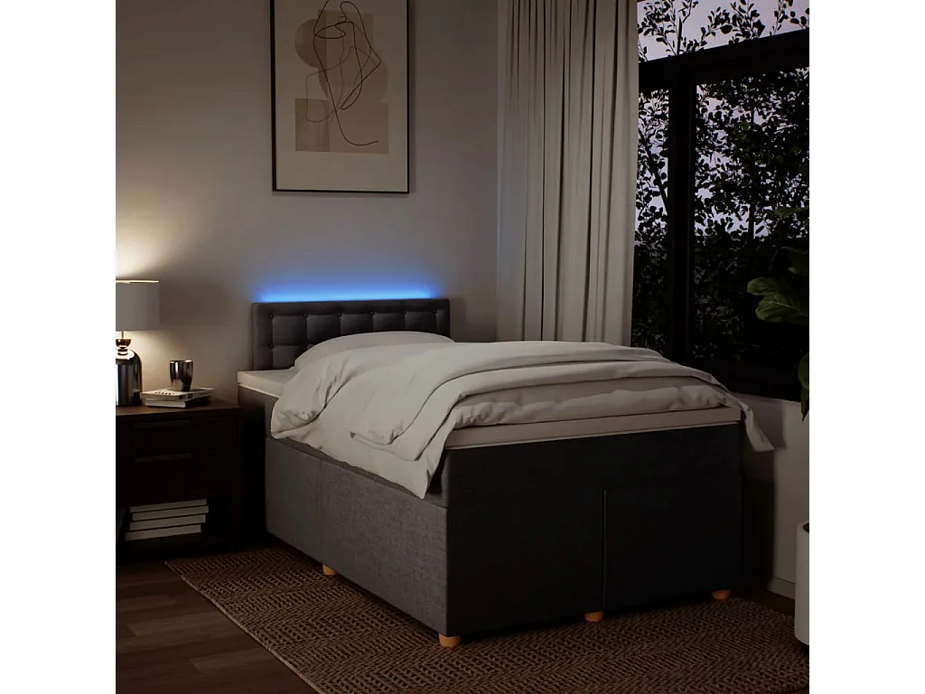 Sommier à lattes de lit avec matelas taupe 120x190 cm tissu