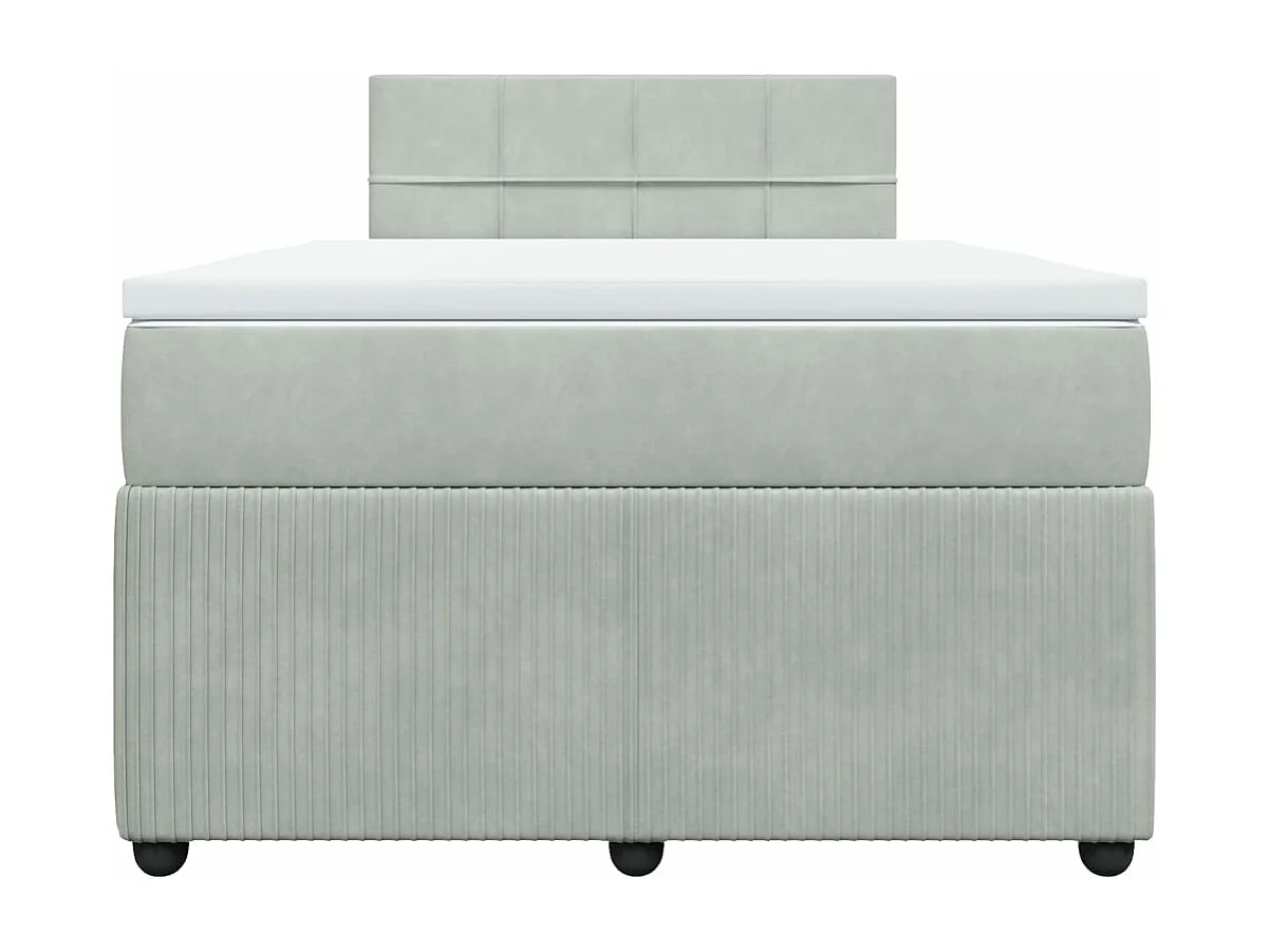Cama boxspring com colchão 120x190 cm veludo cinzento-claro