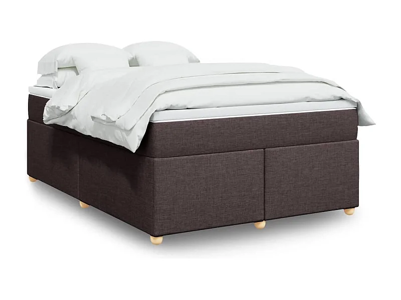 Boxspring met matras stof donkerbruin 160x200 cm