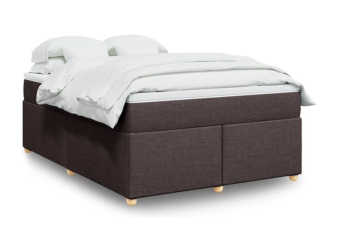 Boxspring met matras stof donkerbruin 160x200 cm