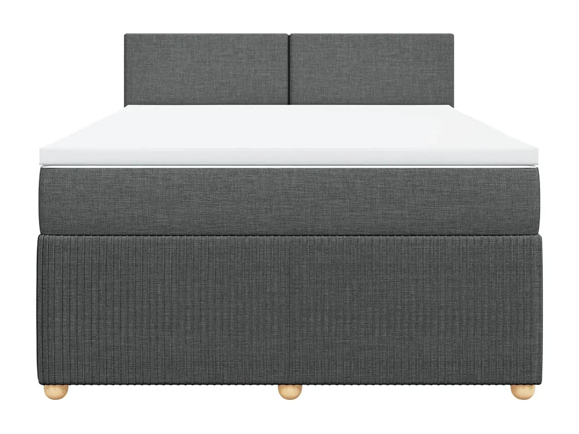 Sommier à lattes de lit avec matelas Gris foncé 140x200cm Tissu