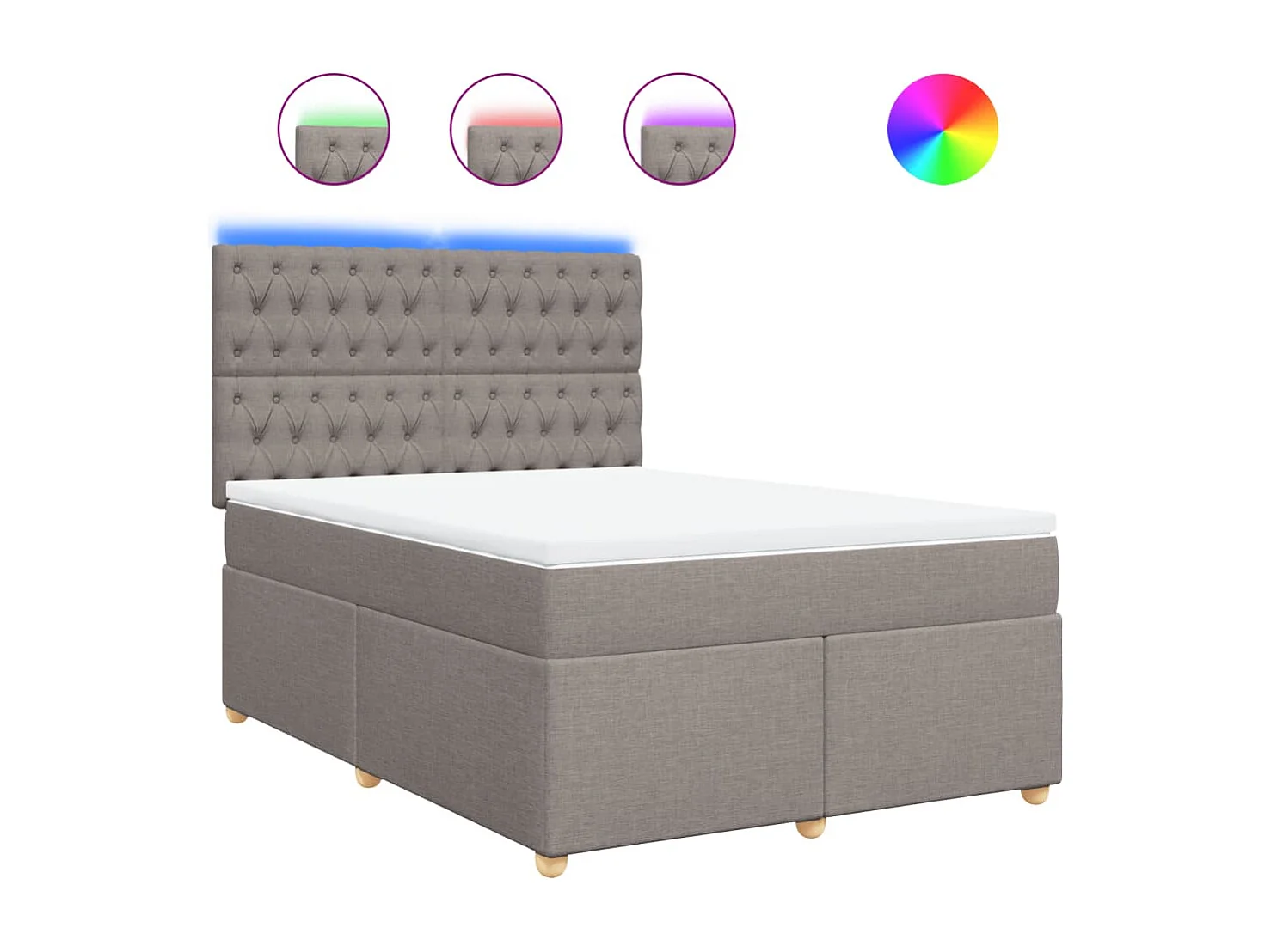 Boxspring met matras stof taupe 140x200 cm